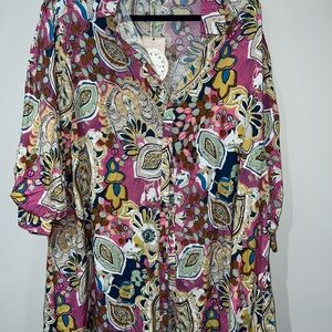 Umgee Multicolor Paisley Blouse